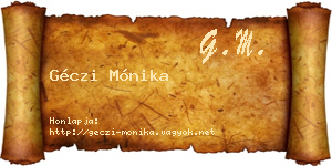 Géczi Mónika névjegykártya